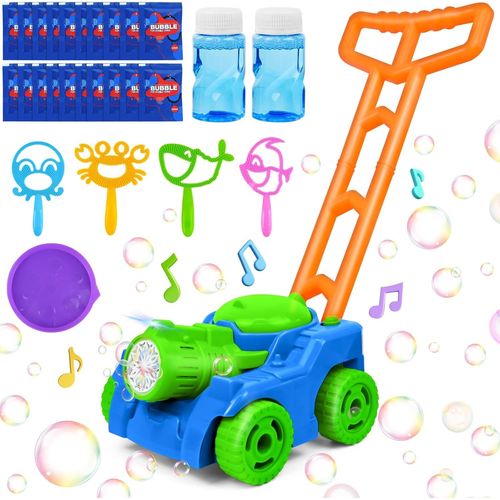 Kalanka-Tondeuse À Bulles Enfant, Machine À Bulles Automatique, L'outil À Bulles Et Concentré De Bulles, Tondeuse À Gazon À Poussée Pour Le Jardinage, Garçons Filles Jardins A L'extérieur (Vert)