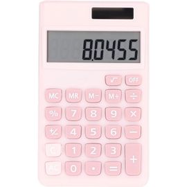 LETNERNY-Mini Calculatrices De Poche, Calculatrices, Batterie Solaire À 8 Chiffres, Calculatrice De Poche À Double Alimentation Avec Grand Écran Lcd, Grand Bouton Sensible (Rose)