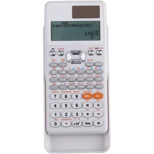 LETNERNY-Calculatrice Scientifique De 552 Fonctions, Couvercle De Protection, Panneau Solaire, Batterie 1 X Lr44, Dimensions 16,5 X 8 X 1,5 Cm, Écran De 192 X 63 Pixels, Couleur Blanche