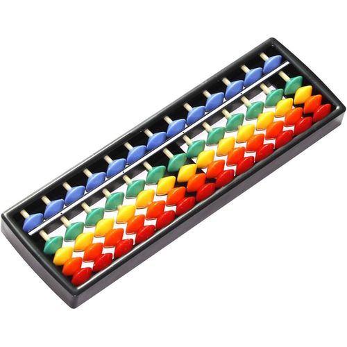 Abacus arithmétique traditionnel,Abacus,Enfants Mathématiques Outil de calcul éducatif,Fyore Boulier chinois vintage en bois à 15 chiffres,Abacus Chinois Calculatrice Cadre,Couleur,1 pièce