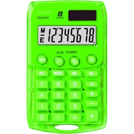 77234V Calculatrice de poche 8 chiffres solaire/pile Vert