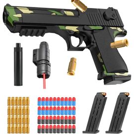 KALANKA-Pistolet Jouet avec balles Souples,Pistolet à Balle Molle,Pistolet Jouet Taille,EVA Mousse Jouet Blaster avec Chargeur éjectable et balles, pour 12+ Cadeaux pour Enfants