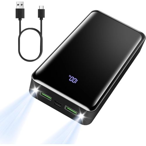 Batterie Externe, 22.5w 20000mah Power Bank Avec Écran Led & Lampe De Poche Charge Rapide Batterie Portable Usb C Input & Output Pd3.0 Qc4.0 Powerbank Compatible Avec Iphone Samsung Ipad Etc