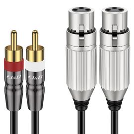 KYAOAYO-Câble Audio Hifi Asymétrique 2 Rca Mâle Vers 2 Xlr Femelle - Double Xlr Vers Rca Stéréo D'Interconnexion Pour Haut-Parleur, Micro À Condensateur, Table De Mixage Et Amplificateur