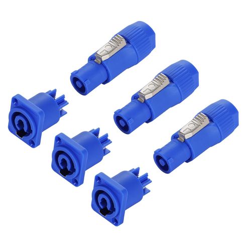 3 Ensembles Connecteurs PowerCon professionnels à montage sur panneau compatibles avec Neutrik NAC3FCA,prise d'alimentation audio 3 broches pour éclairage de scène et haut-parleurs,AC 250V 20A