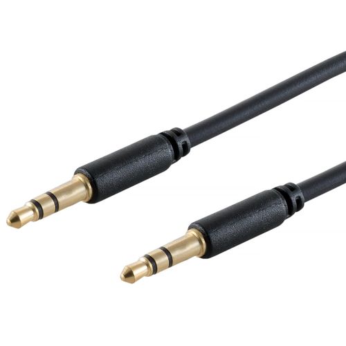KALANKA-1 câble audio TRS de 1,5 m - Noir - 3,5 mm - Connecteurs plaqués or - Connexion de qualité supérieure - Parfait pour HiFi, smartphone, PC et appareils audio