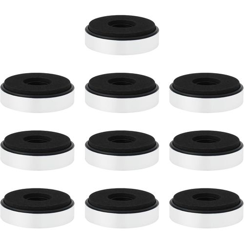 KALANKA-10 Pièces Coussinets d'isolation de Haut-Parleur Pieds Ronds d'amortissement Audio Amplificateur CD Pied de Préamplificateur pour Haut-parleurs Audio Argent 40x11mm
