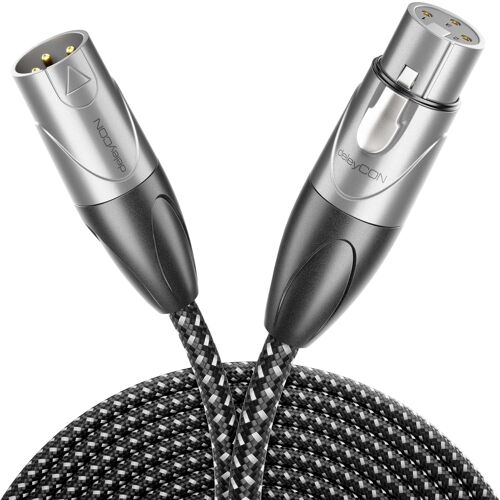 3,0m Câble Microphone XLR Mâle vers XLR Femelle (Qualité Studio,Cuivre OFC)-Pour Microphones,Amplificateurs,Tables de Mixage,Studios D'enregistrement,Haut-Parleurs-3 Pôles
