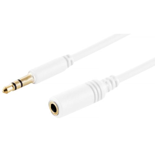 KALANKA-1 rallonge audio blanche de 1,5 m - 3,5 mm - TRS - Slim - Câble d'extension AUX - Connecteurs moulés - Contacts plaqués or - Idéal pour HiFi, appareils audio et systèmes de musique