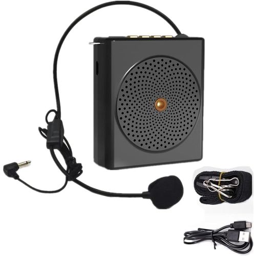 KALANKA-Amplificateur vocal portable pour enseignants, 10 W, microphone rechargeable pour enseignants, petit amplificateur de haut-parleur avec affichage numérique et microphone filaire (noir)