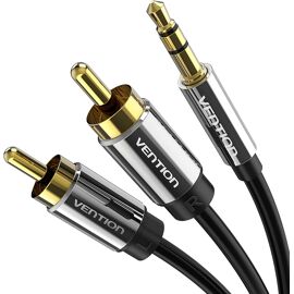 VornixorSarlshop-Câble RCA Jack Audio Cordon Jack 3.5mm vers 2 RCA Mâle Y Auxiliaire Audio Stéréo Câble, Compatible avec Autoradio, Home Cinéma, Haut-parleur, TV, Stéréo, Amplificateur, PC, Smartphon