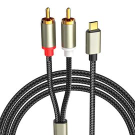 Cable RCA USB C Cable RCA vers Tablette Type C vers 2 RCA, pour Téléphone, Tablette, Home Cinéma, DVD, Amplificateur, Haut Parleur 2m