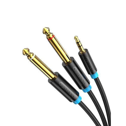 Câble Audio Diviseur Y 3,5 Mm Vers 2 X 6,35 Mm Mono, Fiche Mâle À Fiche Mâle Splitter Stereo Pour Mixeur, Guitare, Enregistreur, Ampli, Pc Portable, Haute Fidélité-1,5m