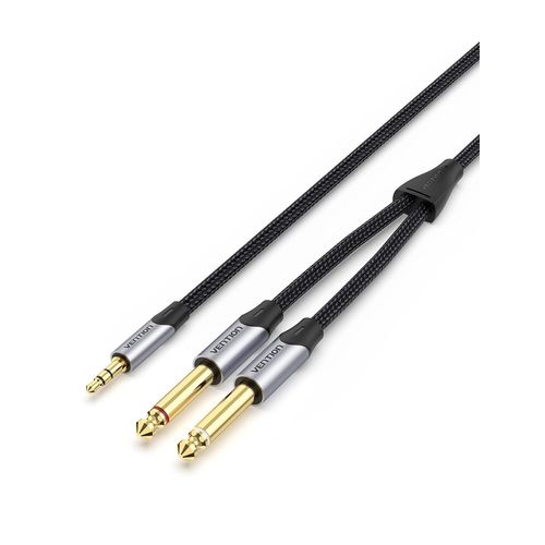 Kalanka-Câble Audio Diviseur Y 3,5 Mm Vers 2 X 6,35 Mm Mono, Fiche Mâle À Fiche Mâle Splitter Stereo Pour Mixeur, Guitare, Enregistreur, Ampli, Pc Portable, Haute Fidélité-2m