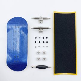 Jeu De Diapasons Professionnels,Pont En Bois,Camion À Axe Unique,Roues Cnc,Mini Skateboard Complet À Doigts - Type Bleu