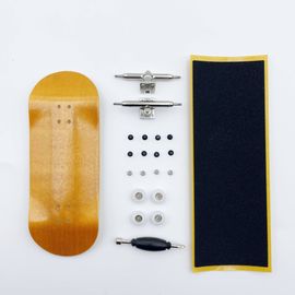 Jeu De Diapasons Professionnels,Pont En Bois,Camion À Axe Unique,Roues Cnc,Mini Skateboard Complet À Doigts - Type Orange