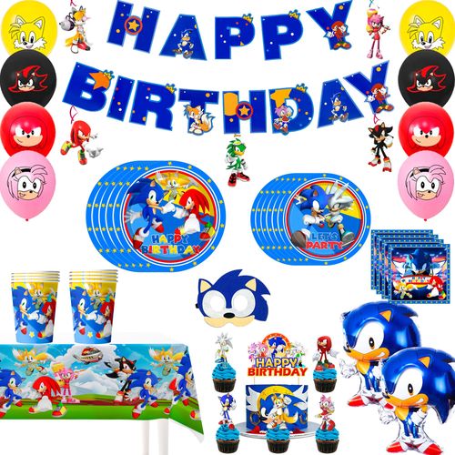 Decoration Anniversaire Sonic The Hedgehog Ensemble De Vaisselle De Fête Décoration de Fête D'anniversaire Decoration De Table