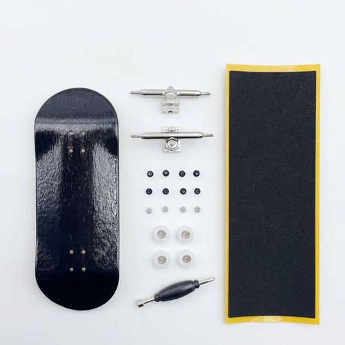 Jeu De Diapasons Professionnels,Pont En Bois,Camion À Axe Unique,Roues Cnc,Mini Skateboard Complet À Doigts - Type Black