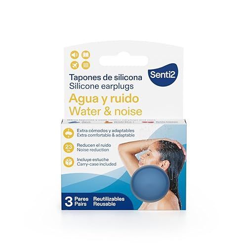 Boules quies - bouchons d'oreilles Senti2 Lot de 6 bouchons en silicone moulables extra confortables et adaptables (3 paires)