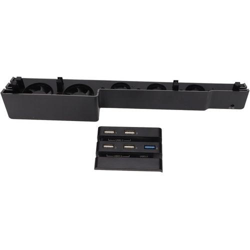 Chenquansarl-Ventilateur De Refroidissement Pour Ps4 Pro, Concentrateur De Refroidissement Externe Usb Avec 4 Interfaces Usb 2.0 + 1 Usb 3.0, Contrôle De La Température De 5 Ventilateurs
