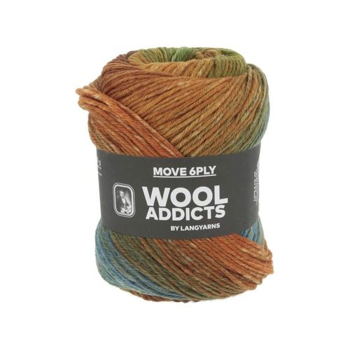 Pelote De Laine Move 6 Fils ¿ 100 Gr - Wool Addict - Spécial Chaussettes - Ultra-Résistante & Respirante. Color : 0008 Multicolore