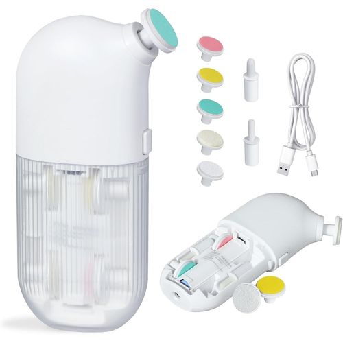 Kalanka-Intégré Lime A Ongle Electrique Bebe, Rechargeable Coupe Ongle Bebe Avec Sept Têtes De Ponçage, Portable Lime Ongle Bebe Adapté Pour Toute La Famille, Peu Bruyant, Facile À Utiliser, Blanc