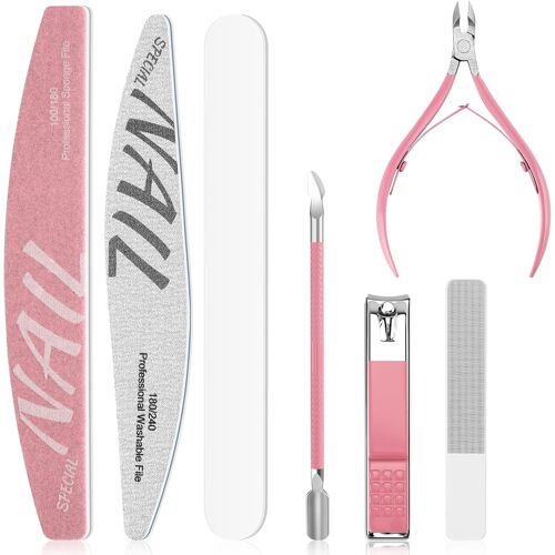 Ensemble De Manucure Femmes Ongles Lime Set De Coupe-Cuticules Avec Lime À Ongles Pinces À Cuticules Et Pousse-Cuticules Kit De Soins Des Ongles Manucure Tools Ensemble De Cuticule Avec Boîtier 