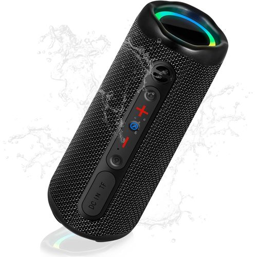 Bluetooth Speaker 5.3 Waterproof Ipx7, 20H Battery Life, 24W Powerful Bass And 360° Surround Sound, Wireless Speaker For Outdoor, Party, Travel, Black