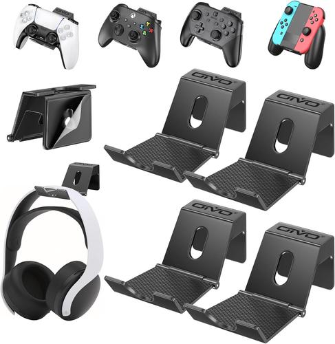 Lot de 4 Supports muraux pour Manette de Jeu PS4 Nintendo Xbox One/S/X/Elite/Series S/Series X, Support Universel Pliable pour Manette de Jeu, Casque, Manette de Jeu vidéo