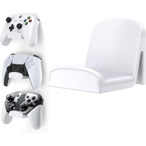 ERSAN-Support Mural Universel pour Manette - Support Mural pour PS4/PS5/Xbox/Switch, contrôleur Support Mural pour Manette et Casque (Blanc)