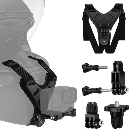 Maas-Support De Casque Moto Fixation Attache Compatible Avec Gopro Dji Osmo Action3/4/5pro Dji Osmo 360 Insta360 X4 X3 X2 One Insta360 Ace Pro/Ace Pro 2 Go3/Go3 S
