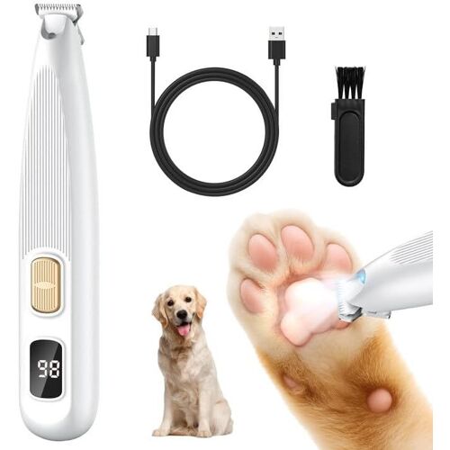 Tondeuse Pour Pattes De Chien, Lame Étanche, Ultra Silencieuse, Rechargeable, Sans Fil, Avec Lumière Led, Pour Animaux, Pattes Et Oreilles