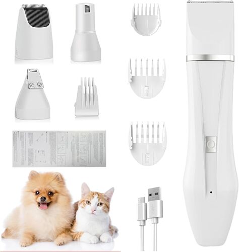 Tondeuse 4 En 1 Pour Pattes De Chien Avec Coupe-Pattes Et Meuleuse À Ongles Pour Chiens, Chats Et Petits Animaux De Compagnie Pour Couper Les Poils Autour Des Pattes, Des Yeux, Des Oreilles