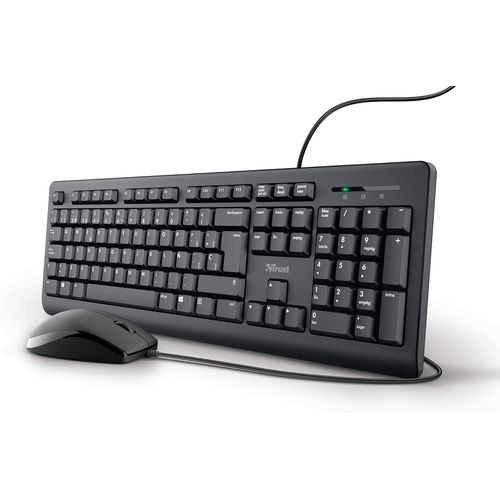 Taro Ensemble Clavier Et Souris Filaires - Qwerty Espagnol, Câble De 1,8 M, Connexion Usb, Clavier Résistant Aux Éclaboussures, Windows, Mac, Pc, Ordinateur Portable, Noir