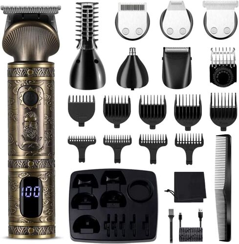 Tianyi-Surker Tondeuse Barbe Homme Tondeuse Cheveux Professionnelle Avec Lame En T De Coupe De Cheveux Chauve 0 Mm Rasoir Électrique Tondeuse Corps De Précision Pour Nez 7 En 1