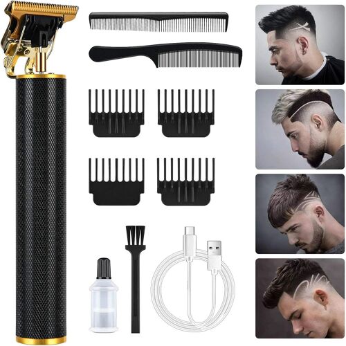 Tondeuse Cheveux Hommes, Tondeuse Barbe Homme, Rasoir Electrique Avec 6 Peignes Pour Cadeau De Fête Des Pères, Rechargeables Usb Kit Barbe Homme Pour Salon De Coiffure Enfants Et La Famille
