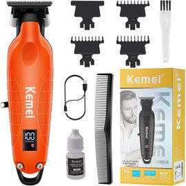 2293 Tondeuse professionnelle à cheveux/barbe pour homme avec lame en T, rechargeable sans fil, argenté
