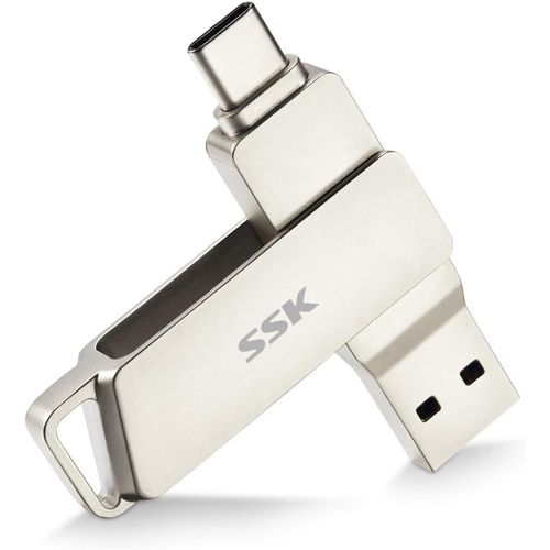 BNHGO-256 Go Double Cle USB 3.2 Type-C jusqu'à 200 Mo/s, Clé USB-C Flash Drive Pivotant Conception, Clef USB pour iPhone15/16 Pro/Android Smartphone/Tablettes/Mac/PC et Plus