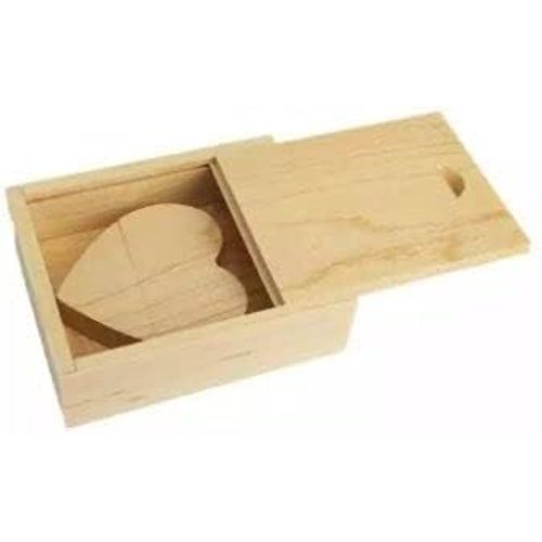 SUBZONAL-Clé USB 3.0 en bois massif en forme de c?ur pour album photo, fiançailles, amour, mariage, anniversaire, stockage de données, idée cadeau (érable boîte, 32 Go)