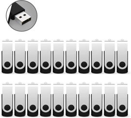 CMJAAGUR-Clé Usb 4 Go, Lot De 20 Clé Usb 4Go 2.0, Clef Usb-4Go Avec Pince Pivotant Pour Pc/Ordinateur Portable/Voiture(Noir)[M1391]