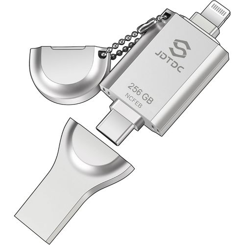 ChenQuanSarl-Clé Usb 256 Go Certifiée Mfi Iphone Stockage Mémoire Iphone Clé Usb 3 En 1 Iphone Photo Stick Lightning Extension De Stockage Ipad Clé Usb C Android Photo Stick Iphone Pendrive Ipad Memo