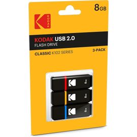 Set of 3 USB Flash Drives 8GB Classic K102 Series - USB Key Universal Compatibility USB 2.0 - USB Key 54x12x6mm - Read Speed 15MB/s Max - Write Speed 5MB/s Max - Black and Red