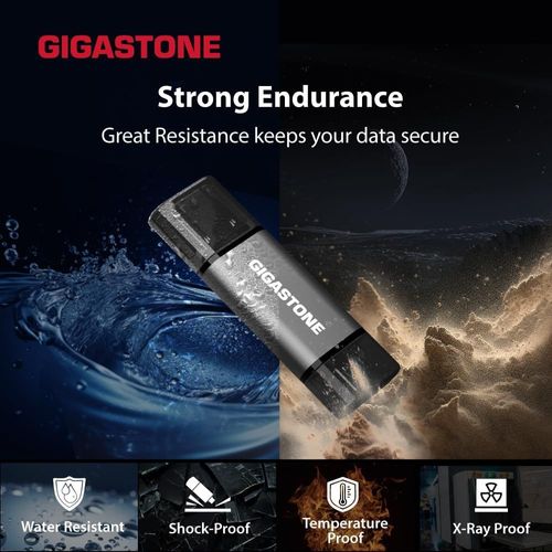KALANKA-¿GIGASTONE¿ USB 16 Go Lot de 2, Dual connecteur USB Type-C et USB Type-A, OTG 2-en-1 Clé USB, Z40 USB 3.2 Gen 1, Métal Style, fiable, Durable, Compatible avec Interface USB 2.0 / USB 3.0 / US