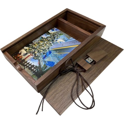 ChenQuanSarl-Clé Usb 3.0 En Bois Avec Boîte Photo Usb3.0 Flash Drive Stockage Externe Pour Vidéos Et Images - Vitesse De Lecture Jusqu'À 100M / S(32Go)
