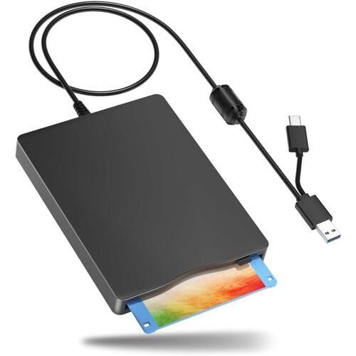 Lecteur de Disquettes, Lecteur de Disquettes Externe 3,5 Pouces avec USB Type-C, Lecteur de Disquettes FDD Portable pour Ordinateur Portable