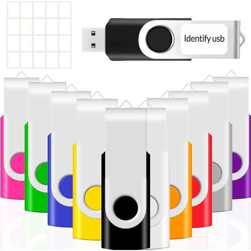 ChenQuanSarl-Lot De 10 Clés Usb 4 Go, Clé Usb 4 Go, Lot De 10, Clé Usb 2.0 Rotative En Métal À Vitesse Rapide, Clé Usb, Clé Usb, Multicolore