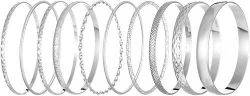 Kalanka-Set De 10 Bracelets Pour Femmes - Indiens, Bohemia, Vintage, Ajustables Et Empilables - Bijoux De Bras Pour Mariage Et Fête