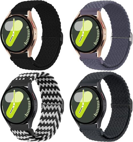 20mm Nylon Tressé Bracelet Compatible Avec Samsung Bracelet Galaxy Watch 7 6 5 4 40mm 44mm/Galaxy Watch5 Pro/Watch 4&6 Classic/Active 2 40mm 44mm/Watch3 41mm/Gear Sport/Gear S2 Classic