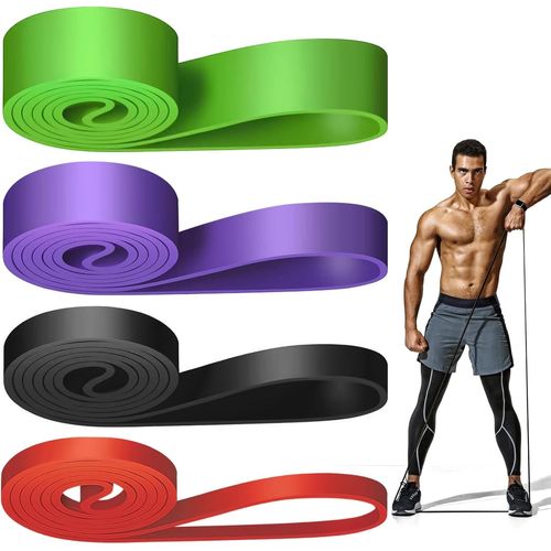 Sept-Bande Elastique Musculation (Lot De 4), 4 Niveaux De Résistance Élastique Musculation, Bandes De Résistance Élastique Pour Sport, Pilates, Yoga, Musculation, Homme & Femme