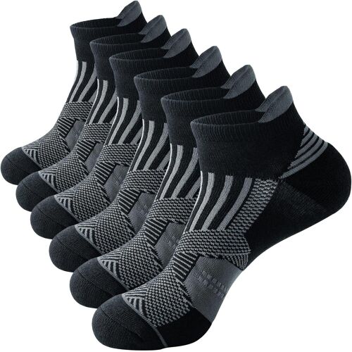Jexnovashop-Chaussettes Homme, Chaussettes Basses Courte Homme Femme, Lot De 6 Paires Soquettes Homme Sport, Chaussettes Coton Respirant Et Anti-Transpiration Pour Running, Travail, Randonnées